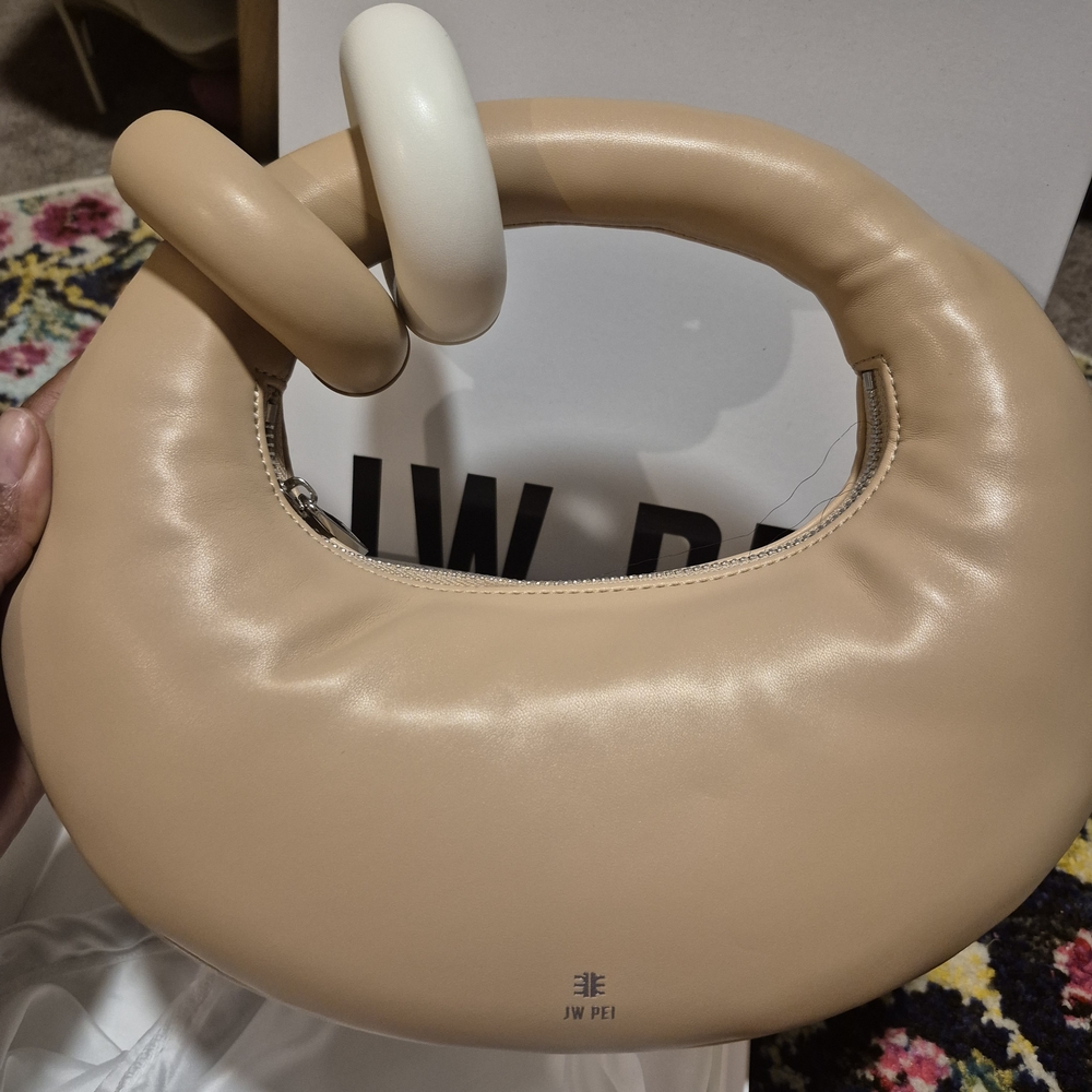 JW PEI Tan Handbag with White Accent